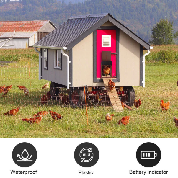 Waterproof Automatic Chicken Coop Door – Light Sensor, Predator Protection, Easy Setup