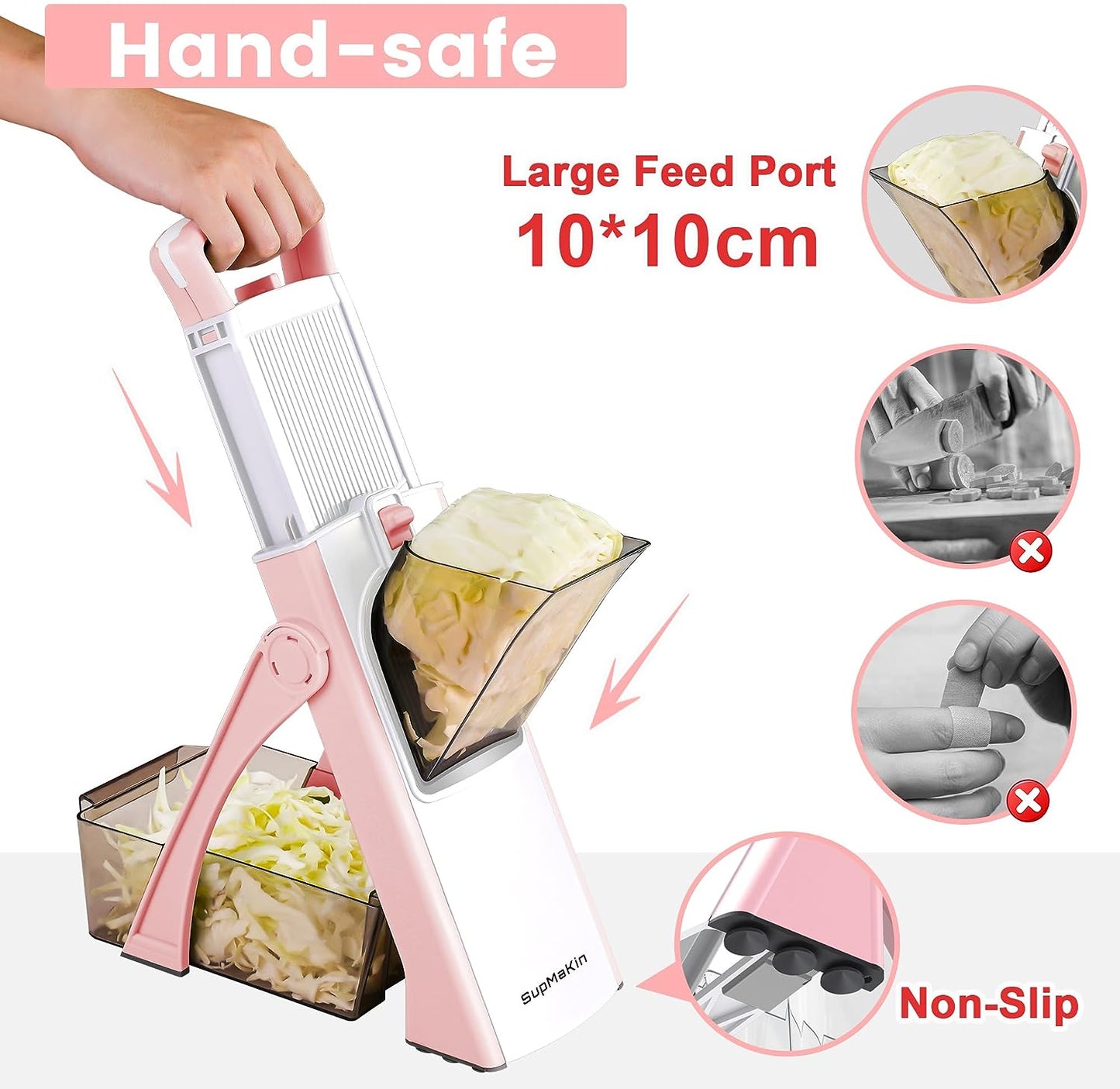 Upgrade Safe Mandoline Slicer for KitchenAdjustable Thickness Multi Mandolin