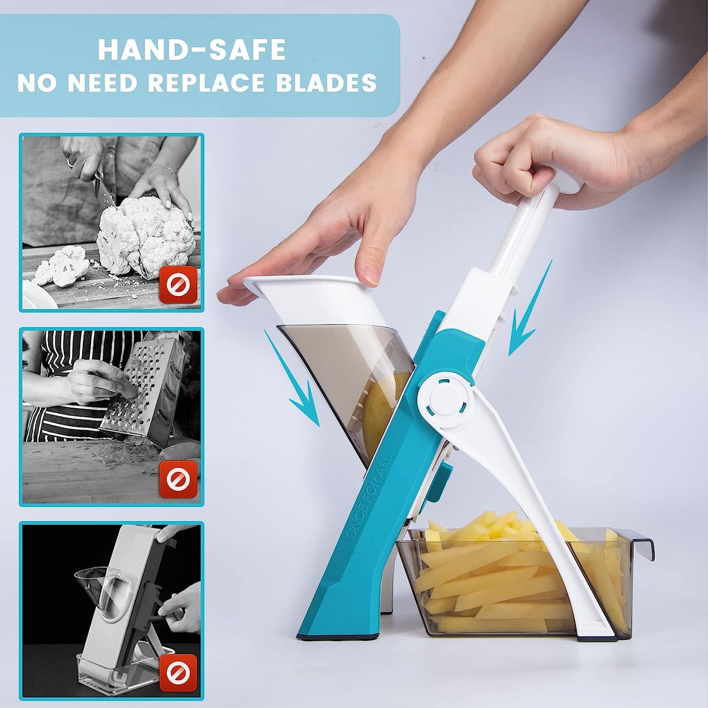 Upgrade Safe Mandoline Slicer for KitchenAdjustable Thickness Multi Mandolin