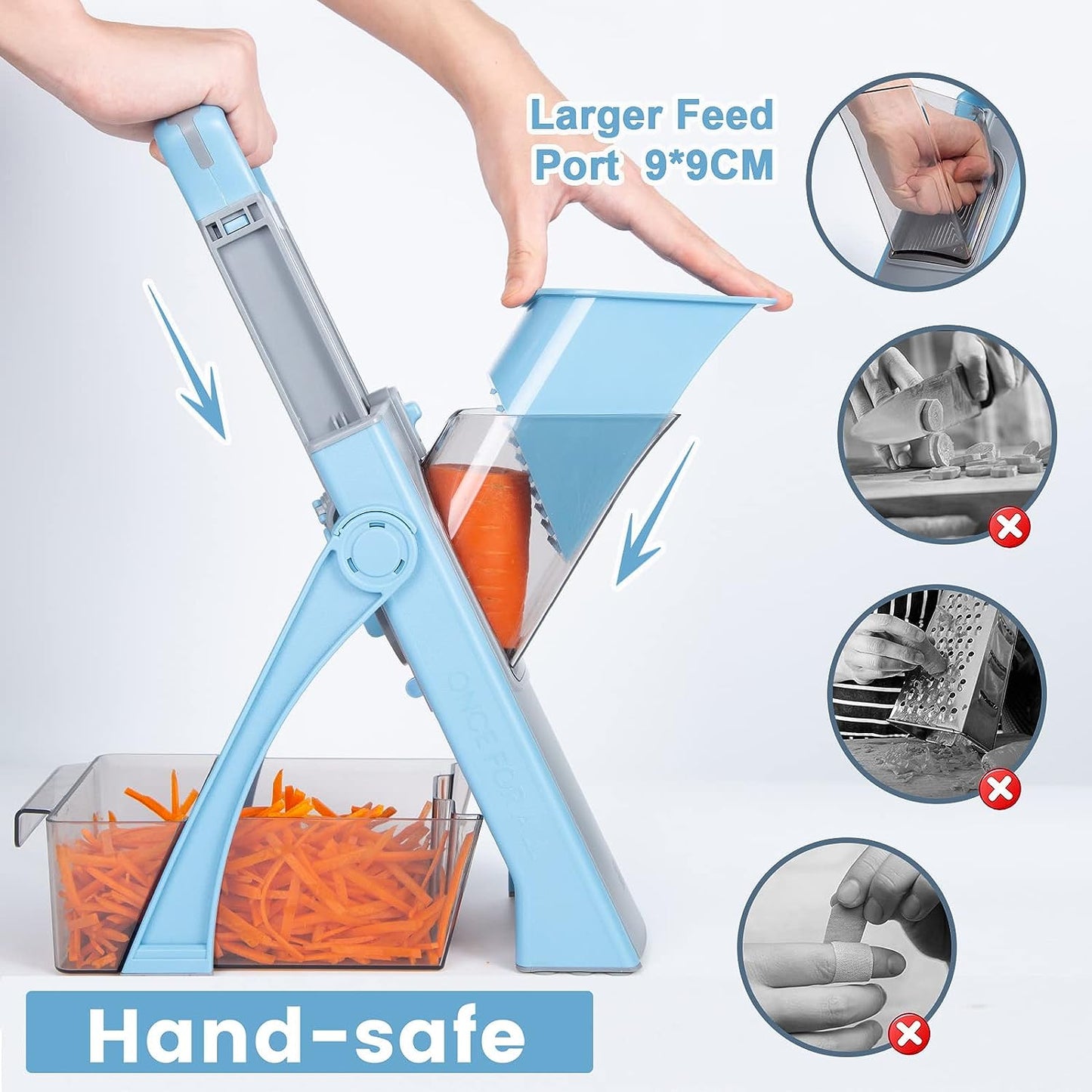 Upgrade Safe Mandoline Slicer for KitchenAdjustable Thickness Multi Mandolin