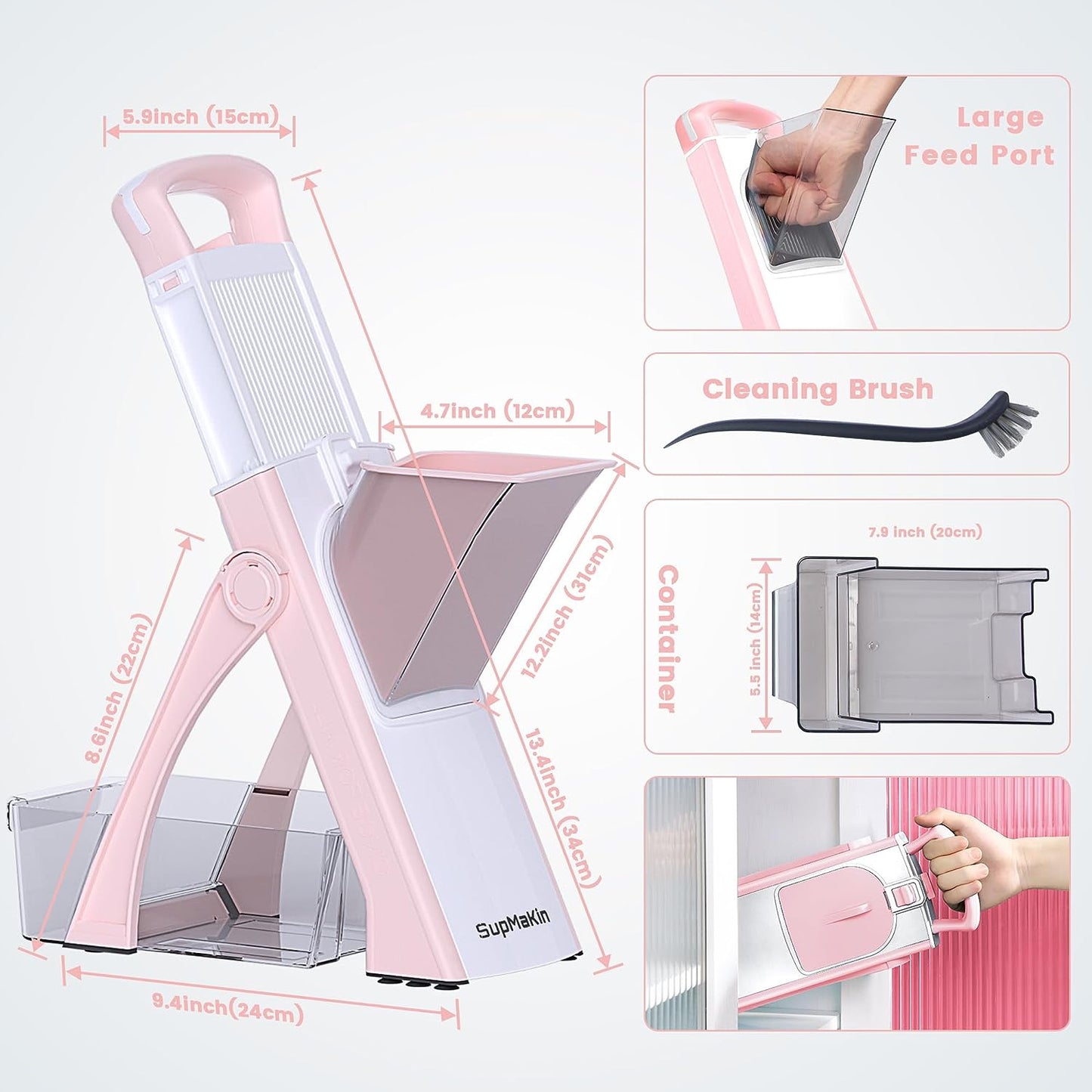 Upgrade Safe Mandoline Slicer for KitchenAdjustable Thickness Multi Mandolin
