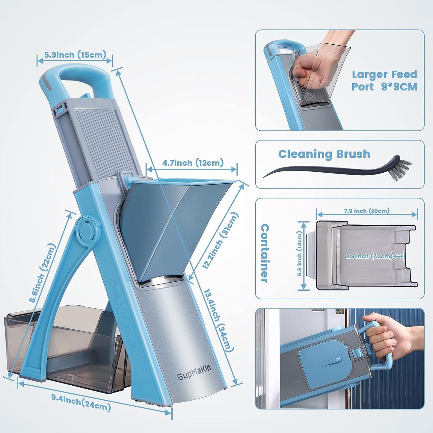 Upgrade Safe Mandoline Slicer for KitchenAdjustable Thickness Multi Mandolin