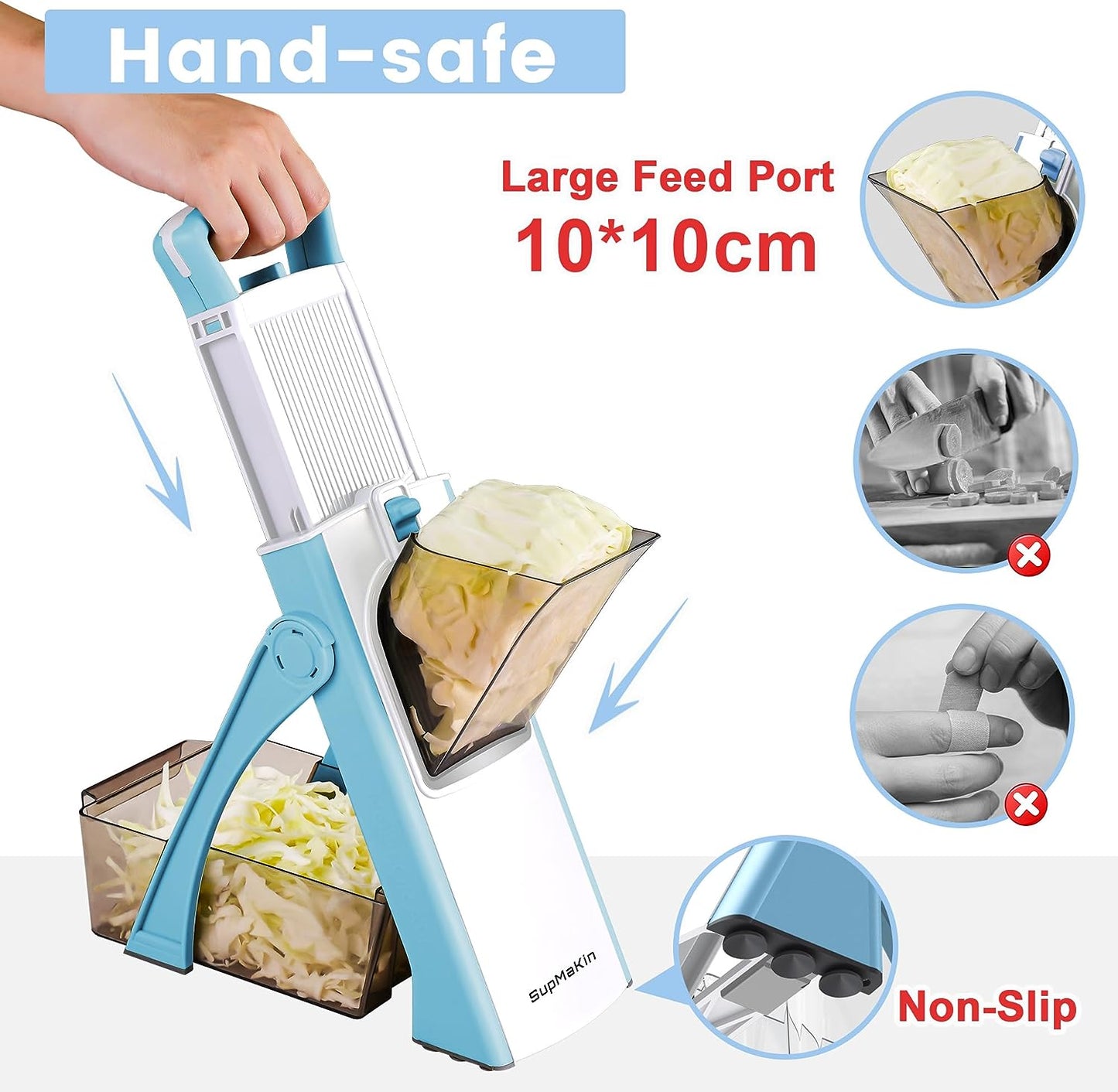 Upgrade Safe Mandoline Slicer for KitchenAdjustable Thickness Multi Mandolin