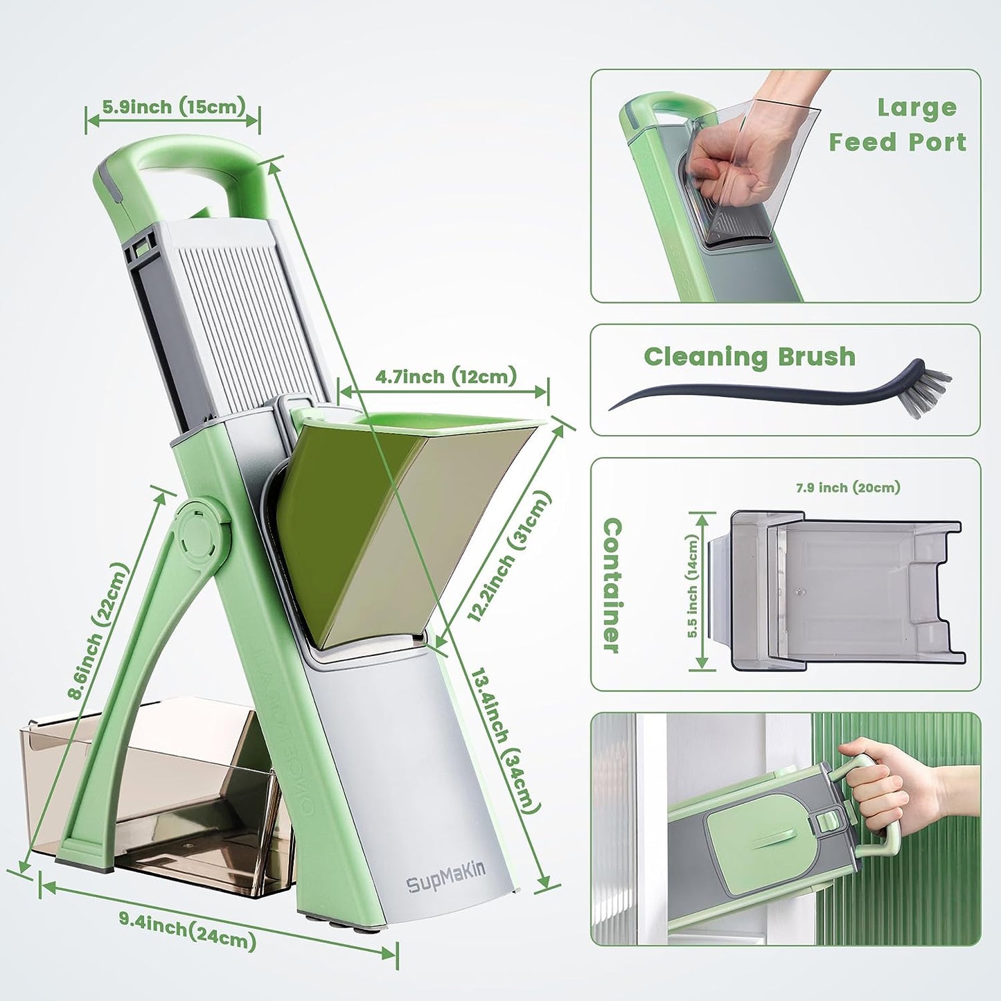 Upgrade Safe Mandoline Slicer for KitchenAdjustable Thickness Multi Mandolin