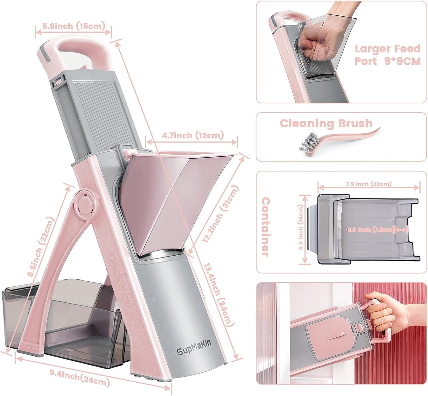 Upgrade Safe Mandoline Slicer for KitchenAdjustable Thickness Multi Mandolin
