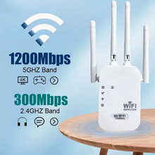 Load image into Gallery viewer, 1200Mbps WiFi Range Extender Repeater Wireless Signal Booster
