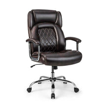 Load image into Gallery viewer, 500 LBS Big &amp; Tall Office Chair, Extra Wide Seat Leather Executive Chair, Height Adjustable Swivel Computer Desk Chair
