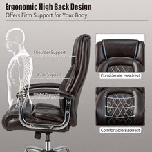 Load image into Gallery viewer, 500 LBS Big &amp; Tall Office Chair, Extra Wide Seat Leather Executive Chair, Height Adjustable Swivel Computer Desk Chair
