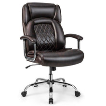 Load image into Gallery viewer, 500 LBS Big &amp; Tall Office Chair, Extra Wide Seat Leather Executive Chair, Height Adjustable Swivel Computer Desk Chair
