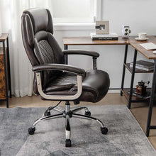 Load image into Gallery viewer, 500 LBS Big &amp; Tall Office Chair, Extra Wide Seat Leather Executive Chair, Height Adjustable Swivel Computer Desk Chair
