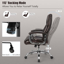 Load image into Gallery viewer, 500 LBS Big &amp; Tall Office Chair, Extra Wide Seat Leather Executive Chair, Height Adjustable Swivel Computer Desk Chair
