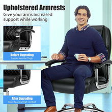 Load image into Gallery viewer, 500 LBS Big &amp; Tall Office Chair, Extra Wide Seat Leather Executive Chair, Height Adjustable Swivel Computer Desk Chair
