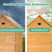 Load image into Gallery viewer, 70&quot; Wood Outdoor Storage Shed Lockable Garden Tools Storage Cabinet with 5 Shelves, Galvanized Sheet Roof
