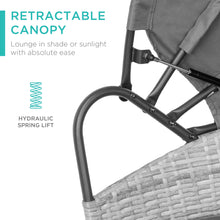 Load image into Gallery viewer, 5-Piece 2-in-1 Wicker Daybed Sectional w/ Adjustable Seats, Canopy, Cover
