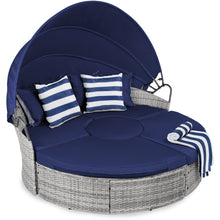 Load image into Gallery viewer, 5-Piece 2-in-1 Wicker Daybed Sectional w/ Adjustable Seats, Canopy, Cover
