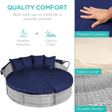 Load image into Gallery viewer, 5-Piece 2-in-1 Wicker Daybed Sectional w/ Adjustable Seats, Canopy, Cover
