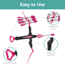 Load image into Gallery viewer, Kids Bow &amp; Arrow Set, Children&#39;s Play Archery Toy w/ Target Stand
