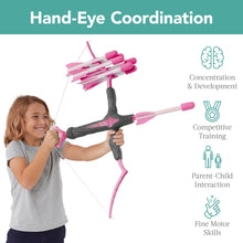 Load image into Gallery viewer, Kids Bow &amp; Arrow Set, Children&#39;s Play Archery Toy w/ Target Stand

