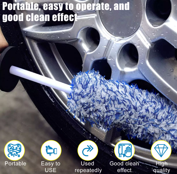 Car Wheel & Rim Cleaning Brush – 17” Microfiber Wash Brush for Tires, Seats & Engine