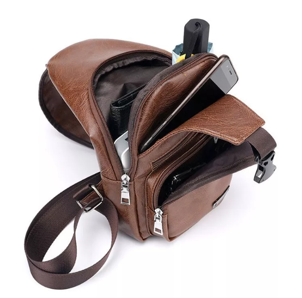 Men’s Crossbody Sling Bag with USB Charging Port – Perfect for Work & Travel