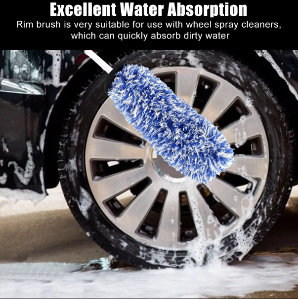 Car Wheel & Rim Cleaning Brush – 17” Microfiber Wash Brush for Tires, Seats & Engine