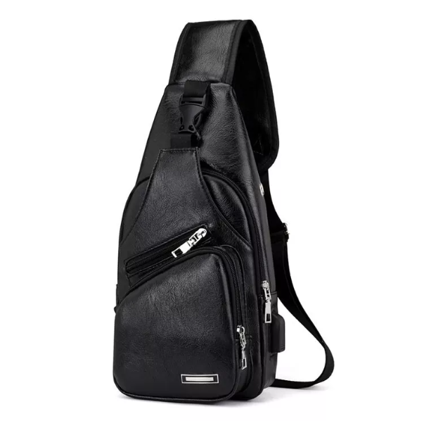 Men’s Crossbody Sling Bag with USB Charging Port – Perfect for Work & Travel