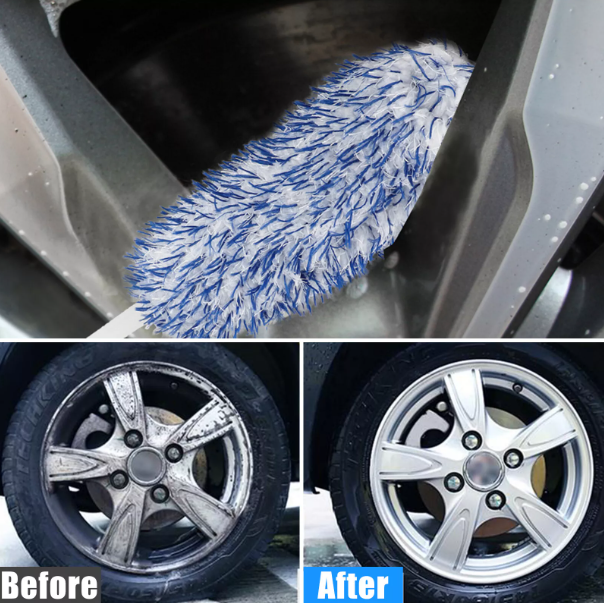 Car Wheel & Rim Cleaning Brush – 17” Microfiber Wash Brush for Tires, Seats & Engine