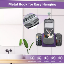 Load image into Gallery viewer, Hanging Toiletry Bag – Travel Makeup &amp; Cosmetic Organizer with Multiple Compartments
