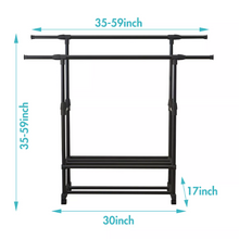 Load image into Gallery viewer, Heavy Duty Clothes Rack on Wheels with Rolling Garment Storage
