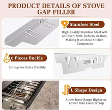 Load image into Gallery viewer, Stainless Steel Stove Counter Gap Covers - Oven Side Filler Kit 23.4&quot;
