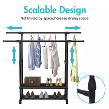 Load image into Gallery viewer, Heavy Duty Clothes Rack on Wheels with Rolling Garment Storage
