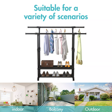 Load image into Gallery viewer, Heavy Duty Clothes Rack on Wheels with Rolling Garment Storage
