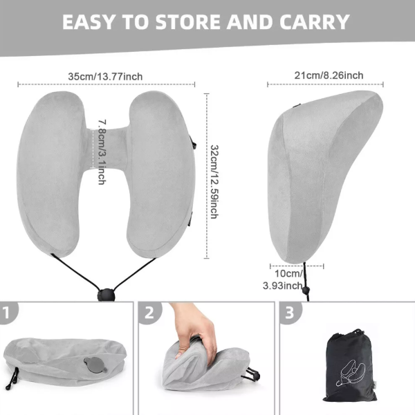 Memory Foam Travel Pillow – H-Shaped Neck Support for Flights & Road Trips