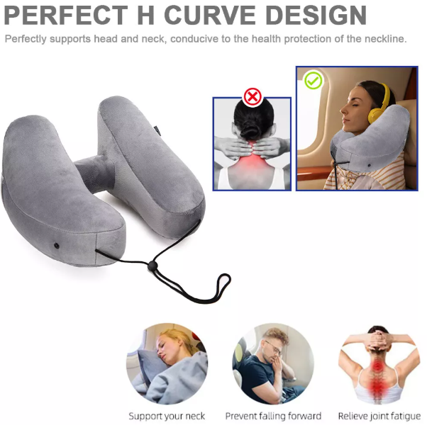Memory Foam Travel Pillow – H-Shaped Neck Support for Flights & Road Trips