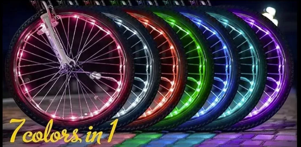 LED Bike Wheel Lights – 7-Color Light-Up Bicycle Rim Lights for Night Riding