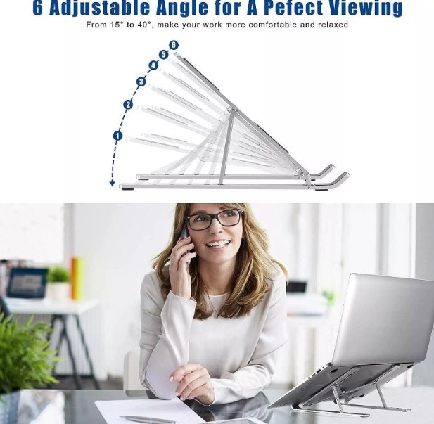 Portable and Adjustable Laptop Stand for Home Office Desks