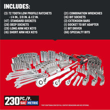 Load image into Gallery viewer, CRAFTSMAN VERSASTACK Mechanics Tool Set, 230-Piece, 1/4&quot;, 3/8&quot;, &amp; 1/2&quot; Drive, Durable Storage Case Included
