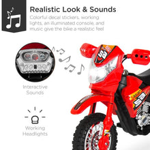 Load image into Gallery viewer, 6V Kids Electric Ride-On Motorcycle Toy w/ Training Wheels, Lights, Music
