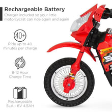 Load image into Gallery viewer, 6V Kids Electric Ride-On Motorcycle Toy w/ Training Wheels, Lights, Music
