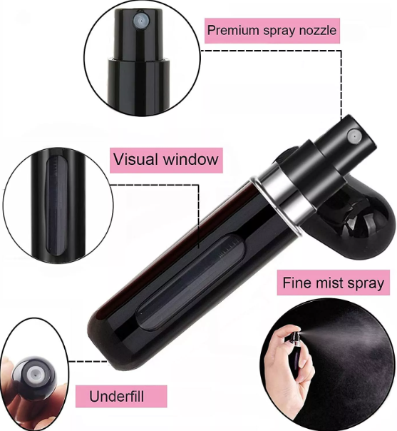 Refillable Perfume Spray Bottle – Compact & Portable Atomizer for Travel