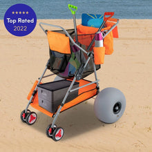Load image into Gallery viewer, Premium 350LBS Beach Wonder Wheeler Cart W/ All-Terrain Balloon Wheels
