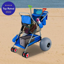 Load image into Gallery viewer, Premium 350LBS Beach Wonder Wheeler Cart W/ All-Terrain Balloon Wheels
