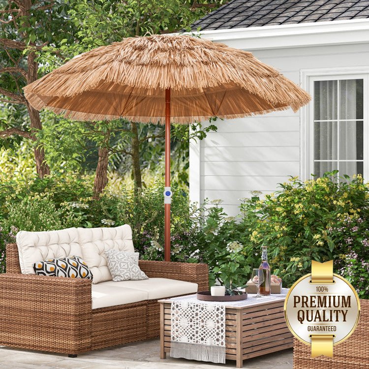Premium 6FT Thatched Patio Umbrella With Carrying Bag