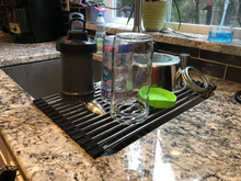 Load image into Gallery viewer, Over the Sink Roll-Up Dish Drying Rack - Multipurpose Pan &amp; Bottle Drainer
