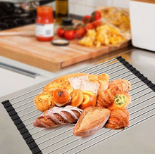 Load image into Gallery viewer, Over the Sink Roll-Up Dish Drying Rack - Multipurpose Pan &amp; Bottle Drainer
