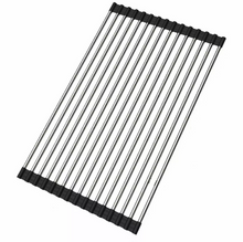 Load image into Gallery viewer, Over the Sink Roll-Up Dish Drying Rack - Multipurpose Pan &amp; Bottle Drainer
