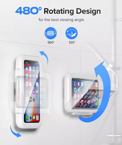 Waterproof Shower Phone Holder – 480° Rotating Case for iPhone & Android