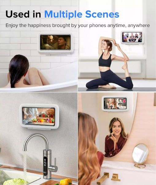 Waterproof Shower Phone Holder – 480° Rotating Case for iPhone & Android