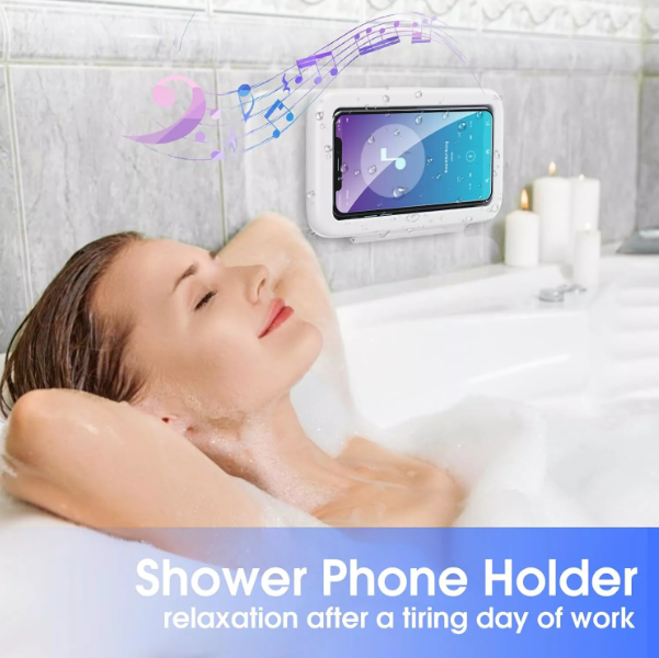 Waterproof Shower Phone Holder – 480° Rotating Case for iPhone & Android