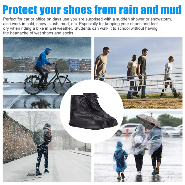 Waterproof Shoe Covers – Reusable Anti-Slip Overshoes with Zipper for Rain Protection